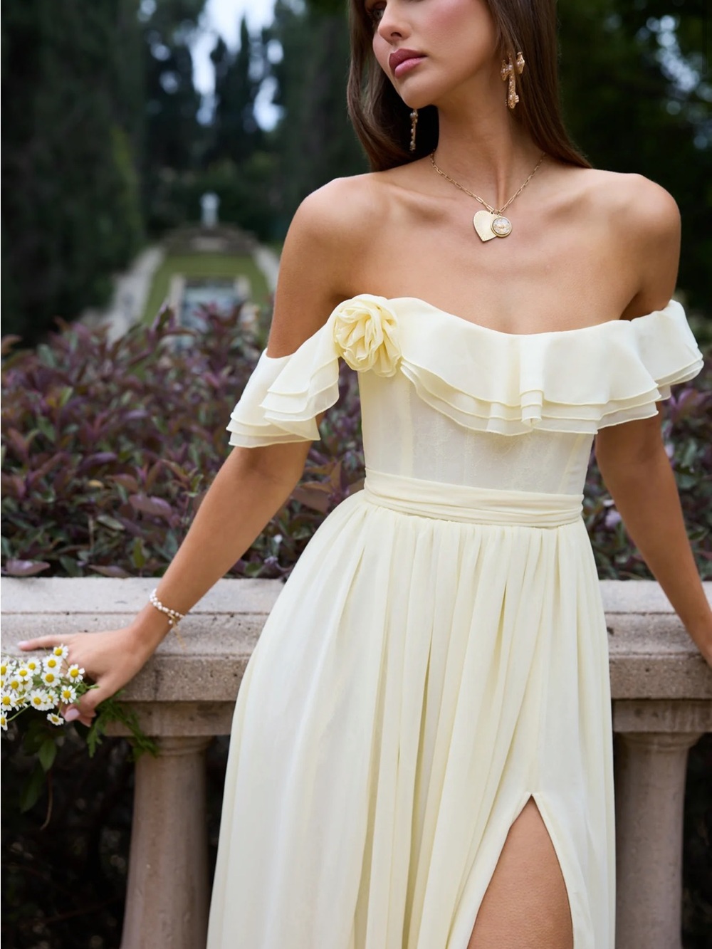 ISO- V. Chapman Rosetta Dress Transparent Yellow Size 8